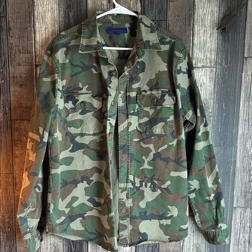 Aeropostale Green Camouflage Camo Military Utility Jacket Women’s Medium
